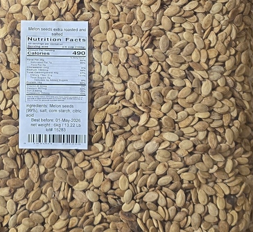 [163] Al-Samir Melon Seeds - Extra Large - Roasted and Salted- Bulk (4x6KG)